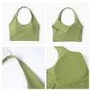 Halter Open Back Sports Bra Padded Yoga Top for Training