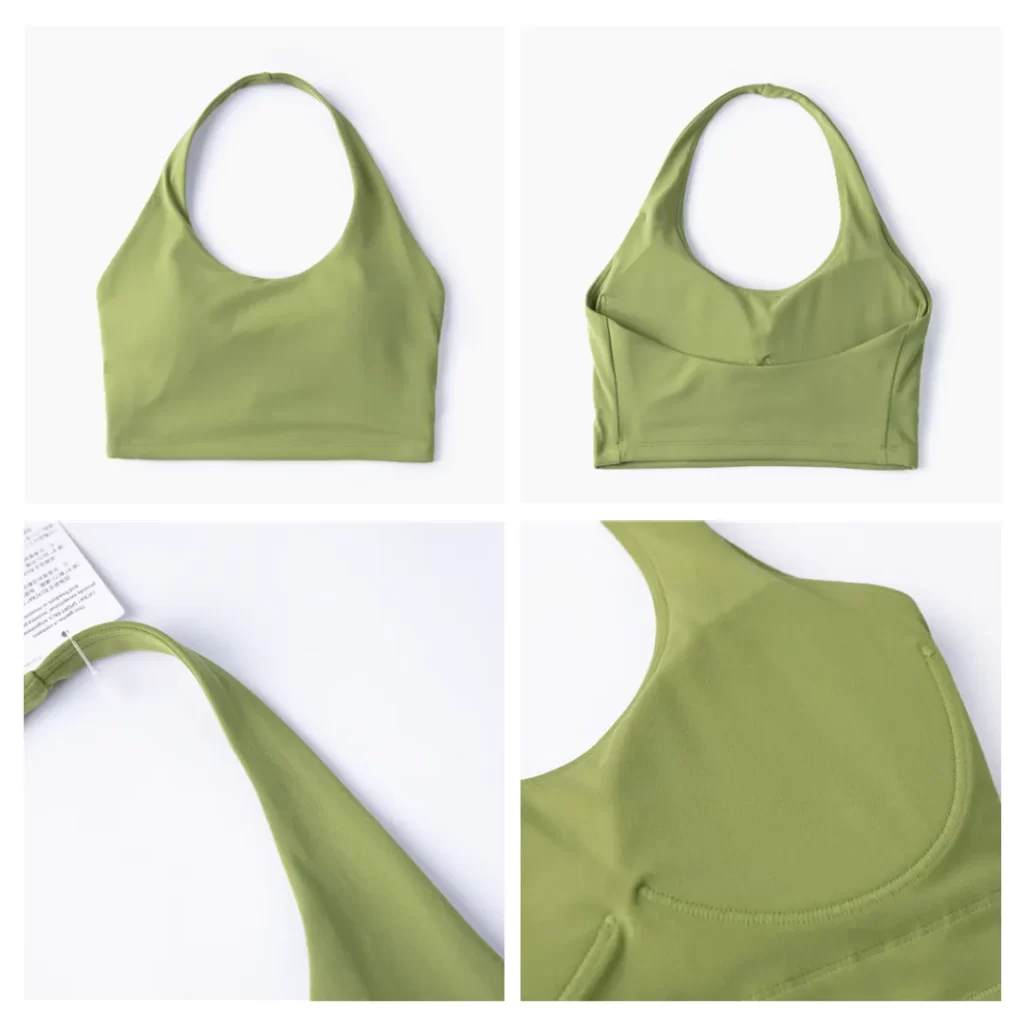Halter Open Back Sports Bra Padded Yoga Top for Training