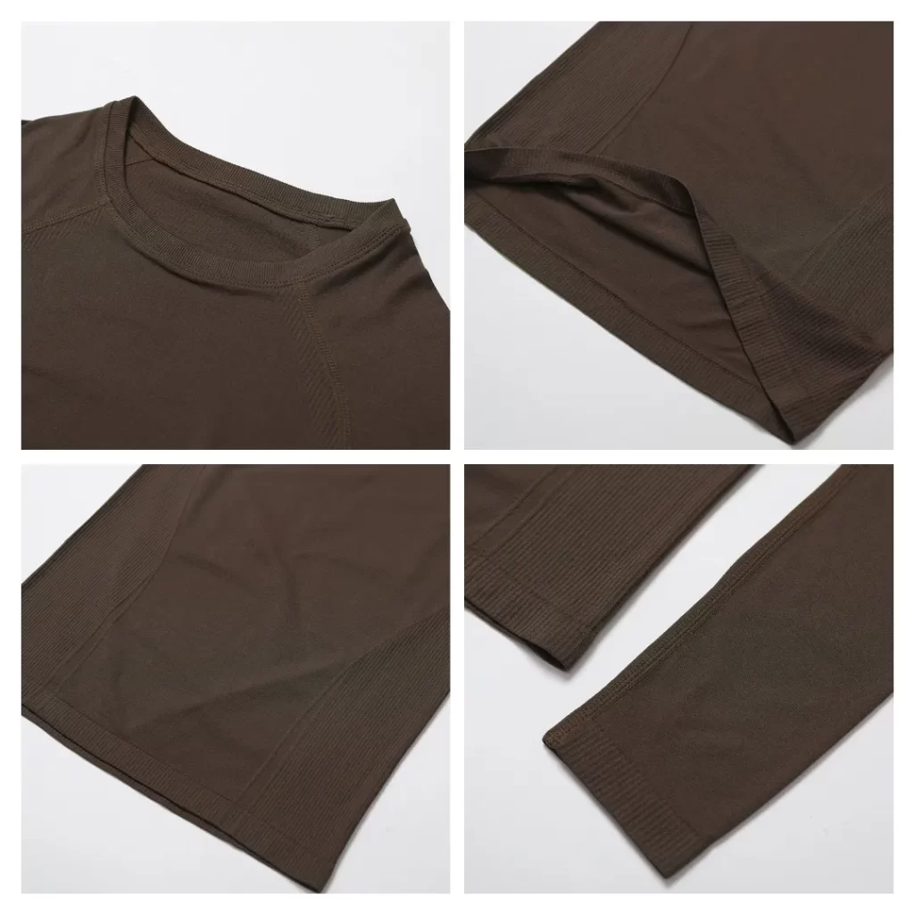 Seamless Long Sleeve Top Breathable Gym Athletic Top Slim Fit