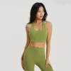 Halter Open Back Sports Bra Padded Yoga Top for Training