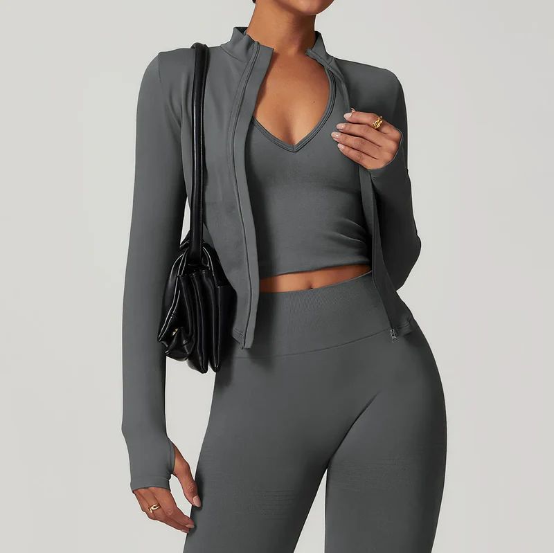 Seamless Activewear Fitted Athletic Jacket Wholesale Jackets In Bulk