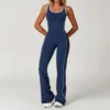 Hollow Back Yoga One Piece Jumpsuit Flare Athletic Jumpsuit