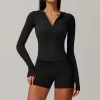 Women's Workout Jacket Lightweight Hooded Athletic Slim Fit Tops