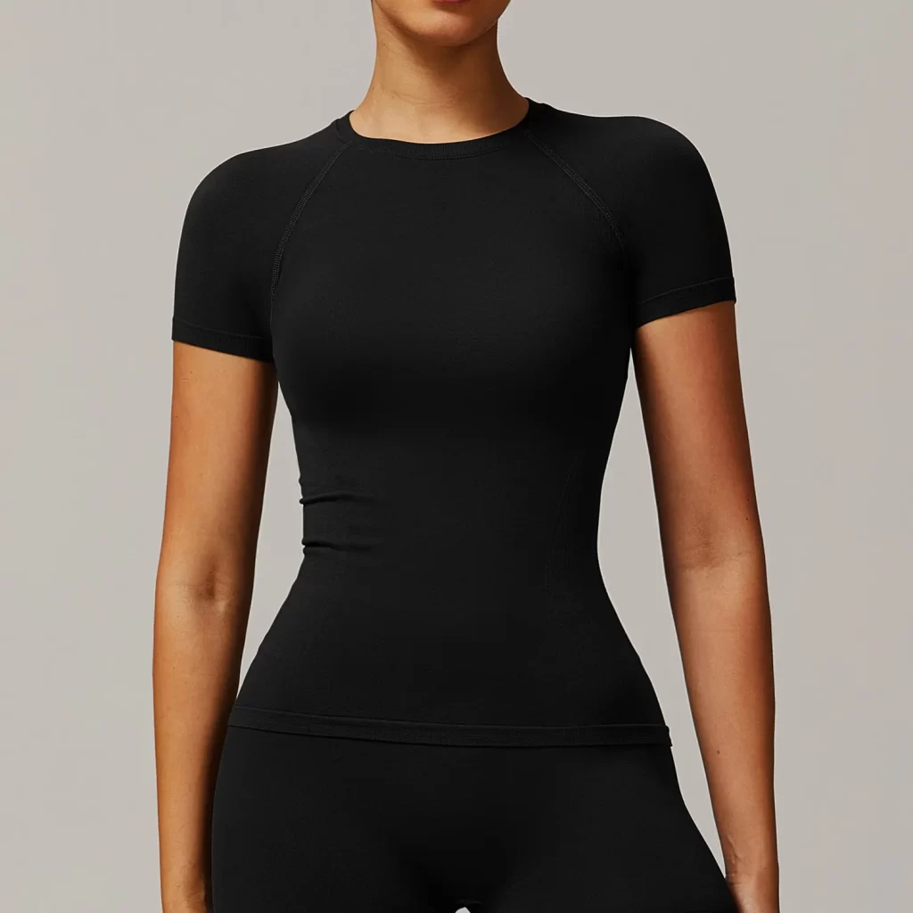 Gym Athletic Slim Fit Top Seamless Short Sleeve Top