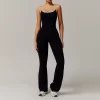One Piece Jumpsuit Spaghetti Straps Stretch Flare Romper