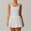 Wholesale Workout Jumpsuit Puffy Flower Bud Tennis Skirt