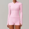 Women's Workout Jacket Lightweight Hooded Athletic Slim Fit Tops