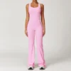 Hollow Back Yoga One Piece Jumpsuit Flare Athletic Jumpsuit