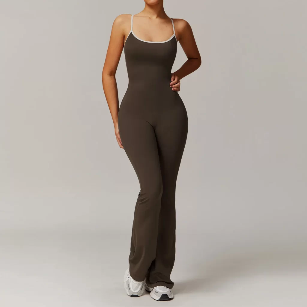 One Piece Jumpsuit Spaghetti Straps Stretch Flare Romper
