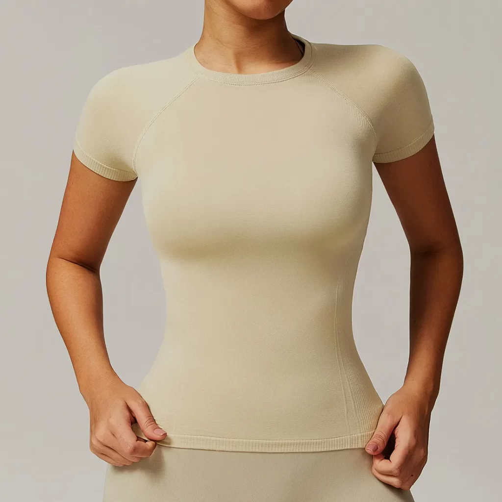 Gym Athletic Slim Fit Top Seamless Short Sleeve Top
