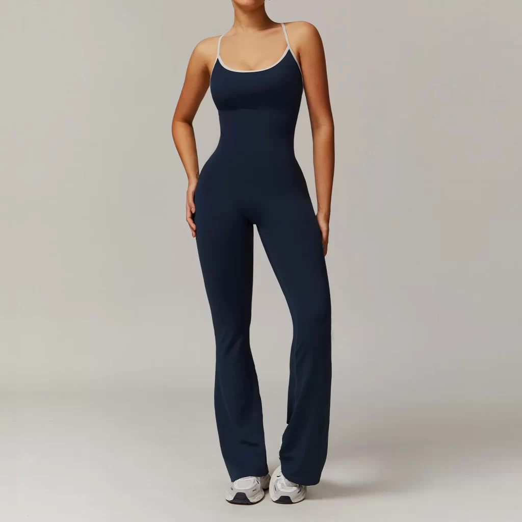 One Piece Jumpsuit Spaghetti Straps Stretch Flare Romper