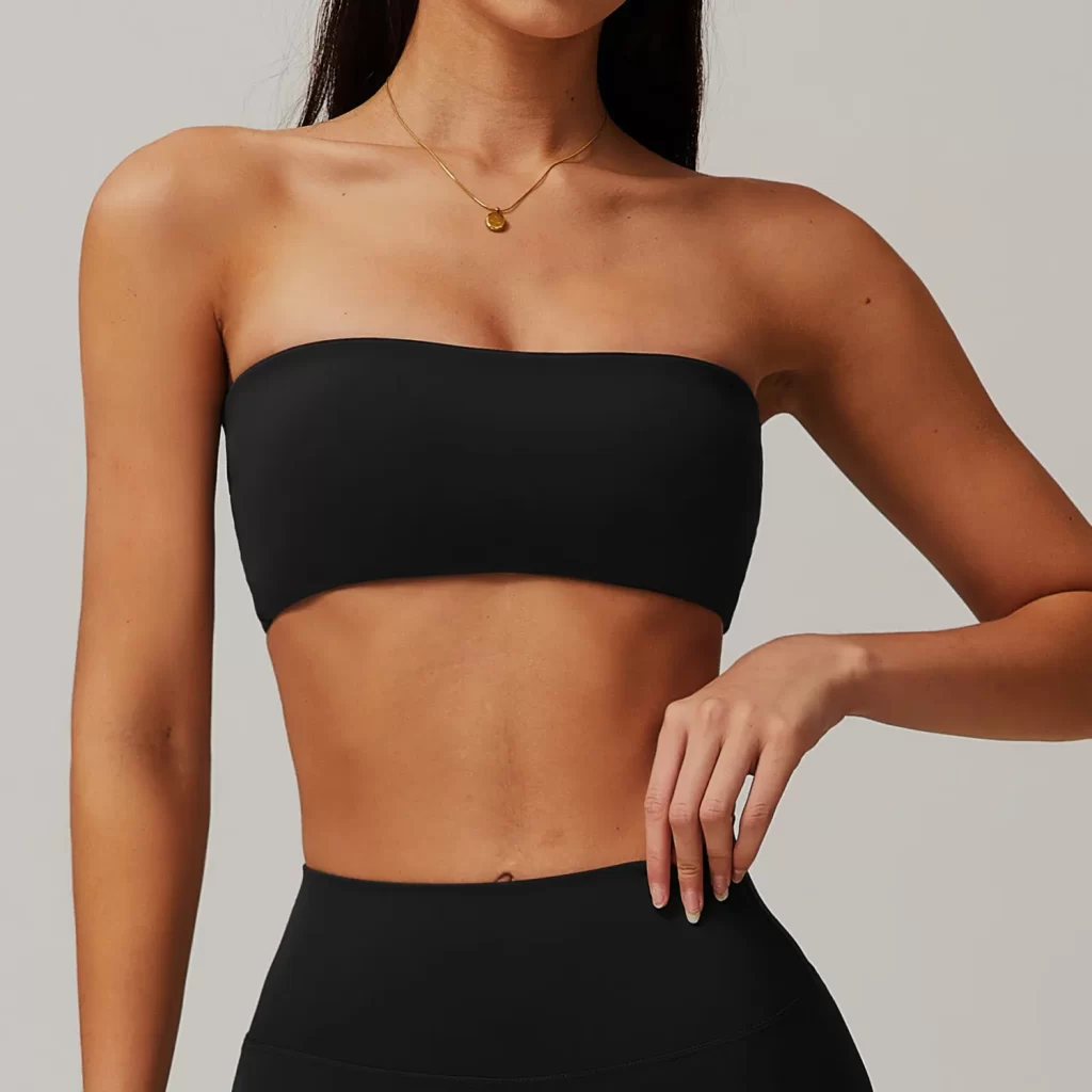 Sports Bandeau Bra Yoga Workout Strapless Tube Top