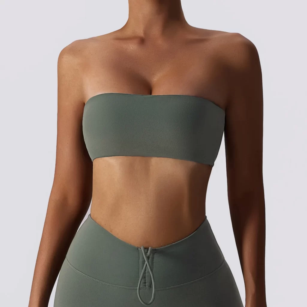 Sports Bandeau Bra Yoga Workout Strapless Tube Top