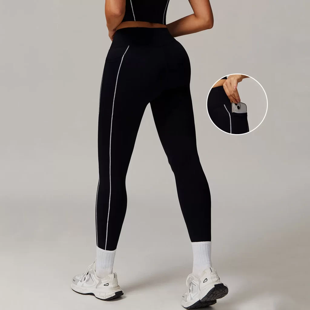 Slimming Fitness Wear Butt Lifting Leggings with Pockets one piece leggings activewear manufacturer usa