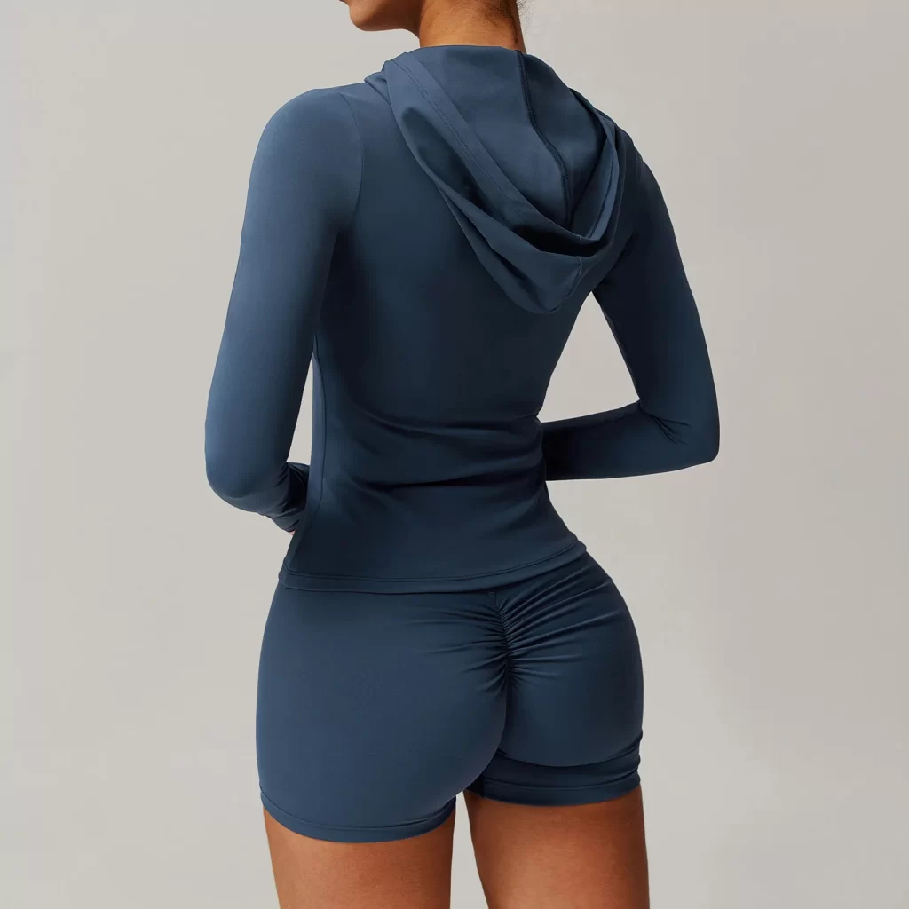 Women's Workout Jacket Lightweight Hooded Athletic Slim Fit Tops