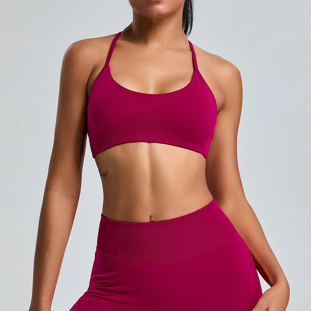 Women's Scoop Neck Spaghetti Strap Seamless Bra