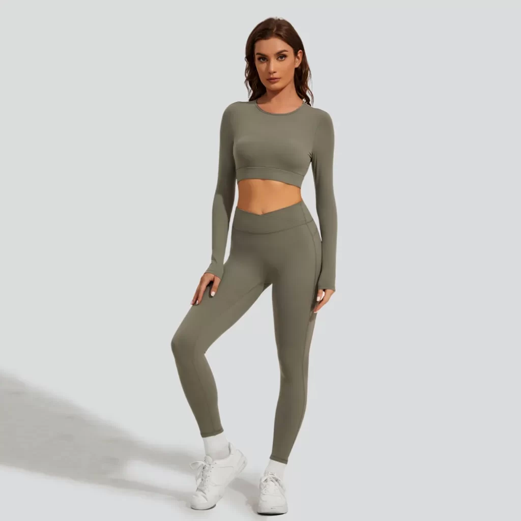 Custom Long Sleeve Workout Gym Wear with Open Back