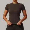 Gym Athletic Slim Fit Top Seamless Short Sleeve Top