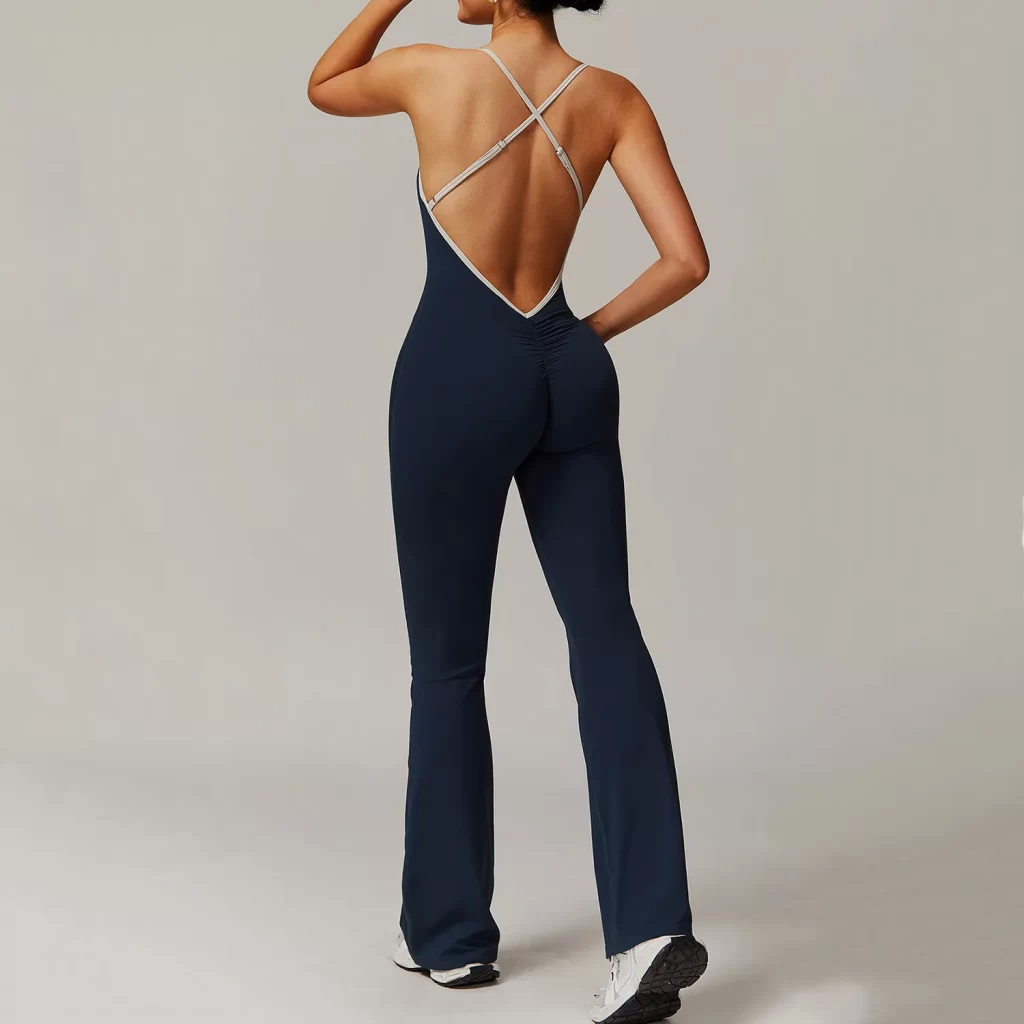 One Piece Jumpsuit Spaghetti Straps Stretch Flare Romper