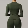 Seamless Long Sleeve Top Breathable Gym Athletic Top Slim Fit