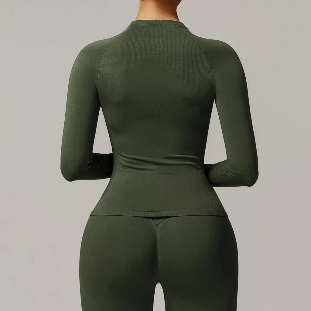 Seamless Long Sleeve Top Breathable Gym Athletic Top Slim Fit