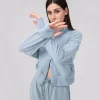 Women's Lightweight Athletic Jacket Collared Neck Sweatshirt cropped zip up workout jacket