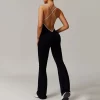 One Piece Jumpsuit Spaghetti Straps Stretch Flare Romper