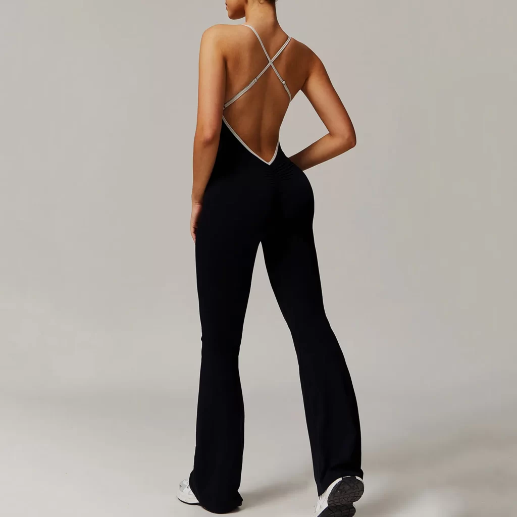 One Piece Jumpsuit Spaghetti Straps Stretch Flare Romper
