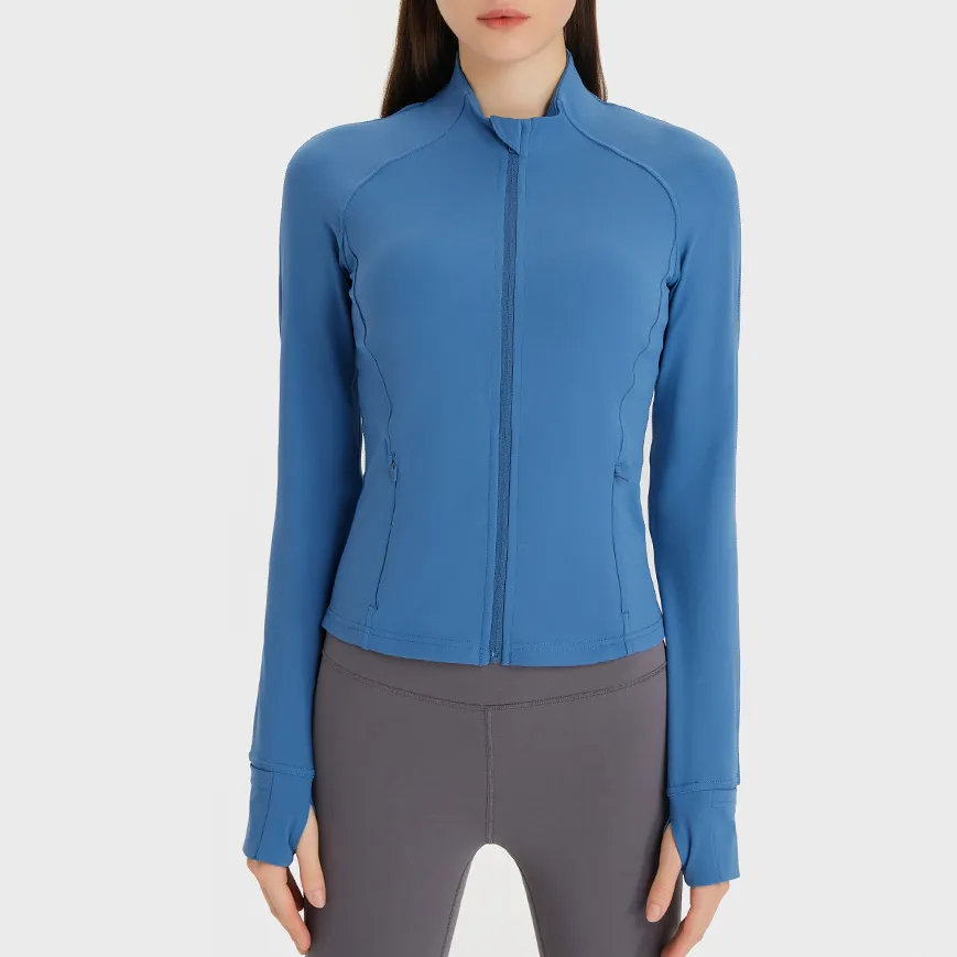 Wholesale Long Sleeve Yoga Top Workout Jacket With Thumb Holes