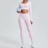 Long Sleeve Yoga Outfits Gym Clothes Seamless Crop Tops yoga clothing manufacturers Long Sleeve T Shirts Women