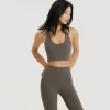 Halter Open Back Sports Bra Padded Yoga Top for Training