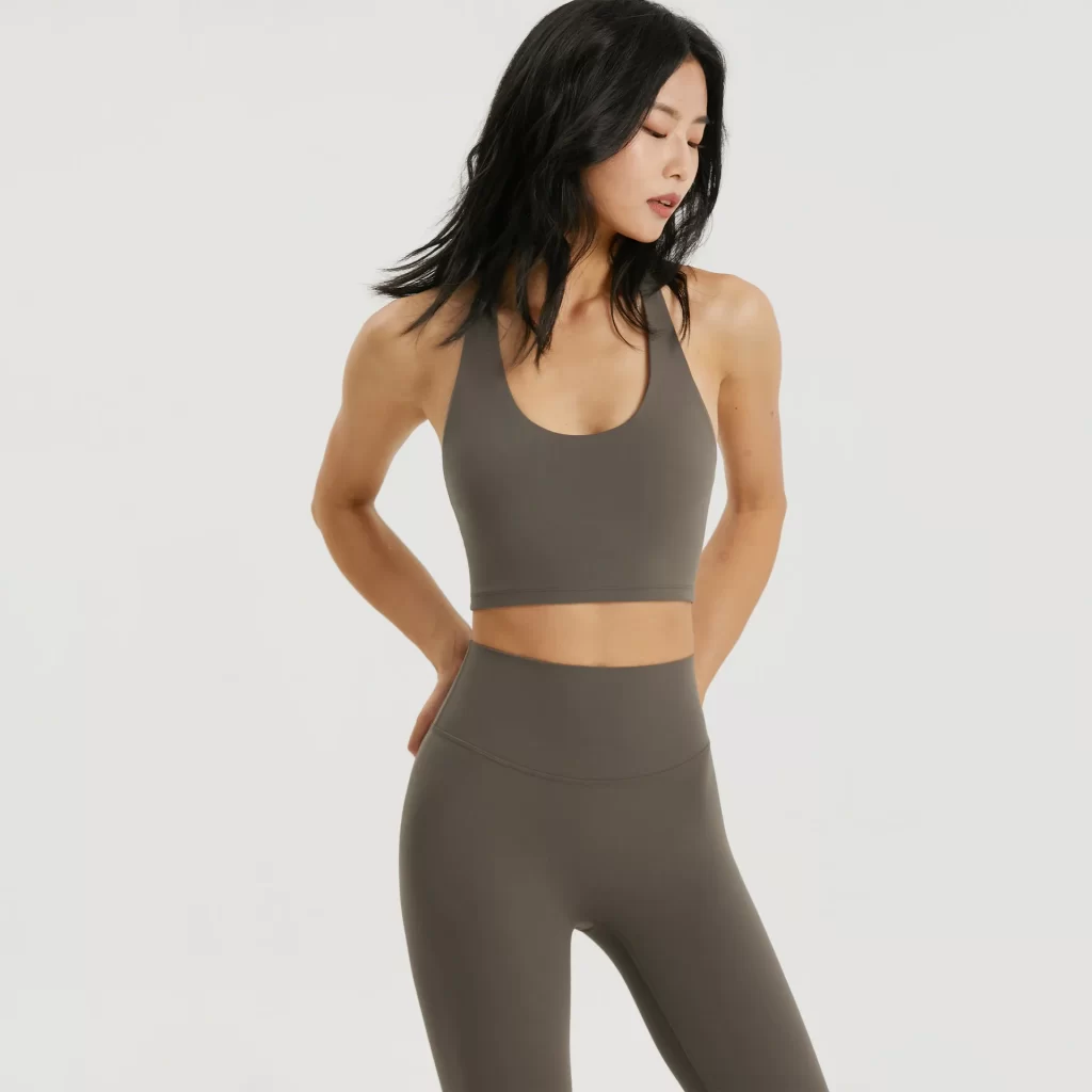 Halter Open Back Sports Bra Padded Yoga Top for Training