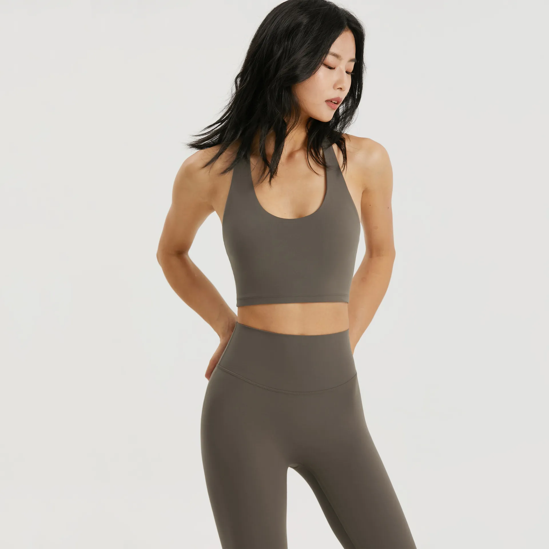 Halter Open Back Sports Bra Padded Yoga Top for Training