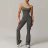 One Piece Jumpsuit Spaghetti Straps Stretch Flare Romper