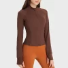 Wholesale Long Sleeve Yoga Top Workout Jacket With Thumb Holes