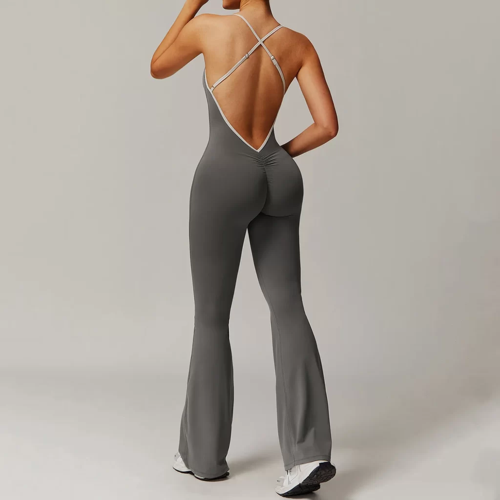 One Piece Jumpsuit Spaghetti Straps Stretch Flare Romper
