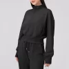 Women's Lightweight Athletic Jacket Collared Neck Sweatshirt cropped zip up workout jacket
