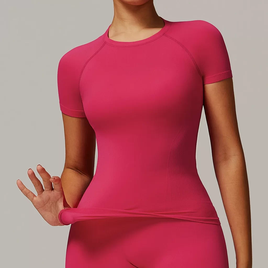 Gym Athletic Slim Fit Top Seamless Short Sleeve Top