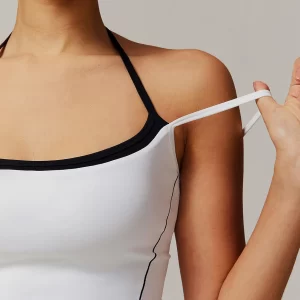 Women Color Block Cami Tank Top Slim Fit Halter Top halter workout tank spark clothing