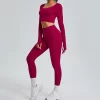 Long Sleeve Yoga Outfits Gym Clothes Seamless Crop Tops yoga clothing manufacturers Long Sleeve T Shirts Women