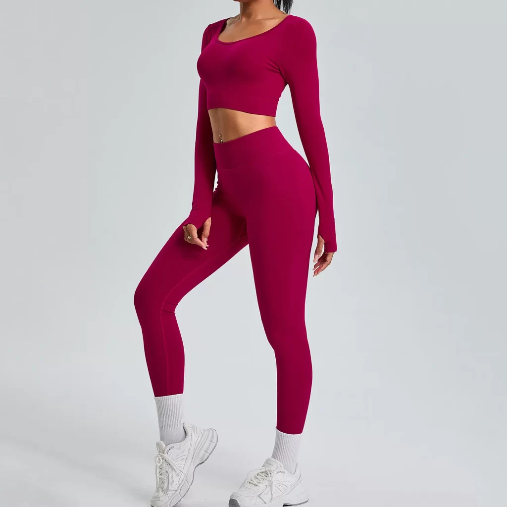 Long Sleeve Yoga Outfits Gym Clothes Seamless Crop Tops yoga clothing manufacturers Long Sleeve T Shirts Women