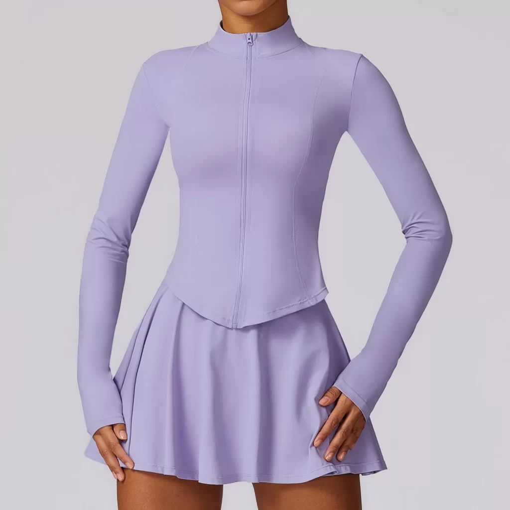 Women's Slim Fit Full Zip Workout Jackets Bulk Jackets Wholesale fitness clothing manufacturer exercise jacket women's lightweight athletic jacket
