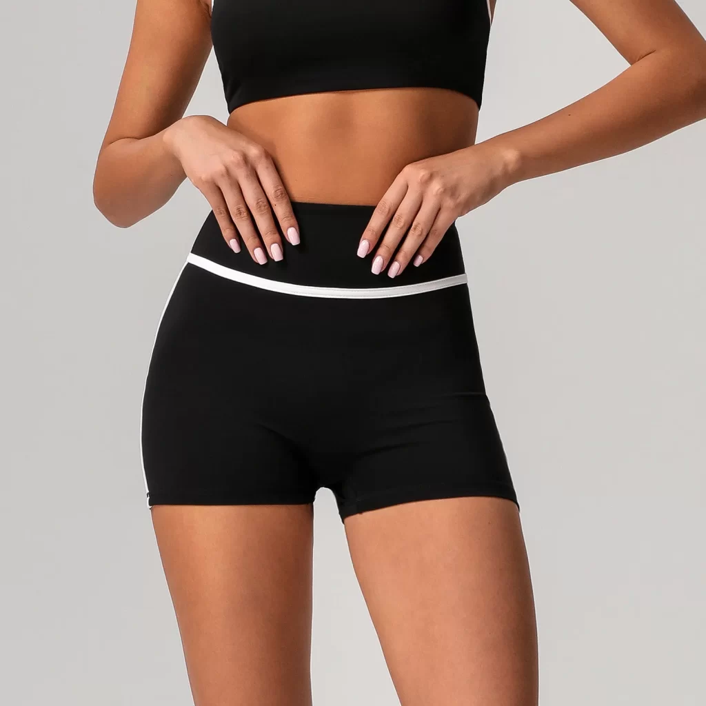 Contrast Colors High Waisted Shorts Women Biker Shorts