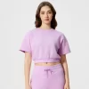 Workout Crop Tops Short Sleeve Athletic Yoga Shirts private label clothing manufacturers crew neck t shirt
