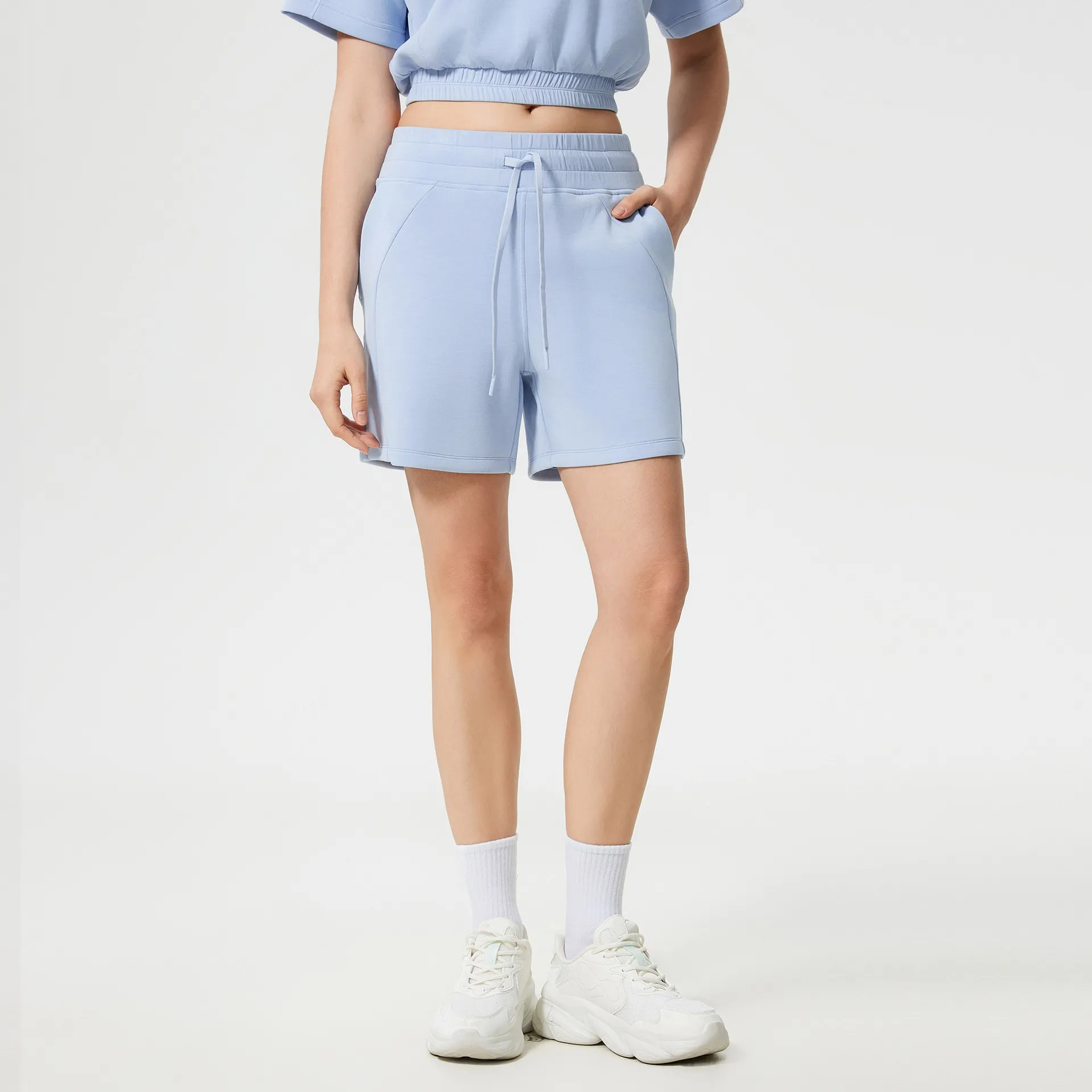 Workout Lounge Shorts with Pockets Comfy Elastic Shorts