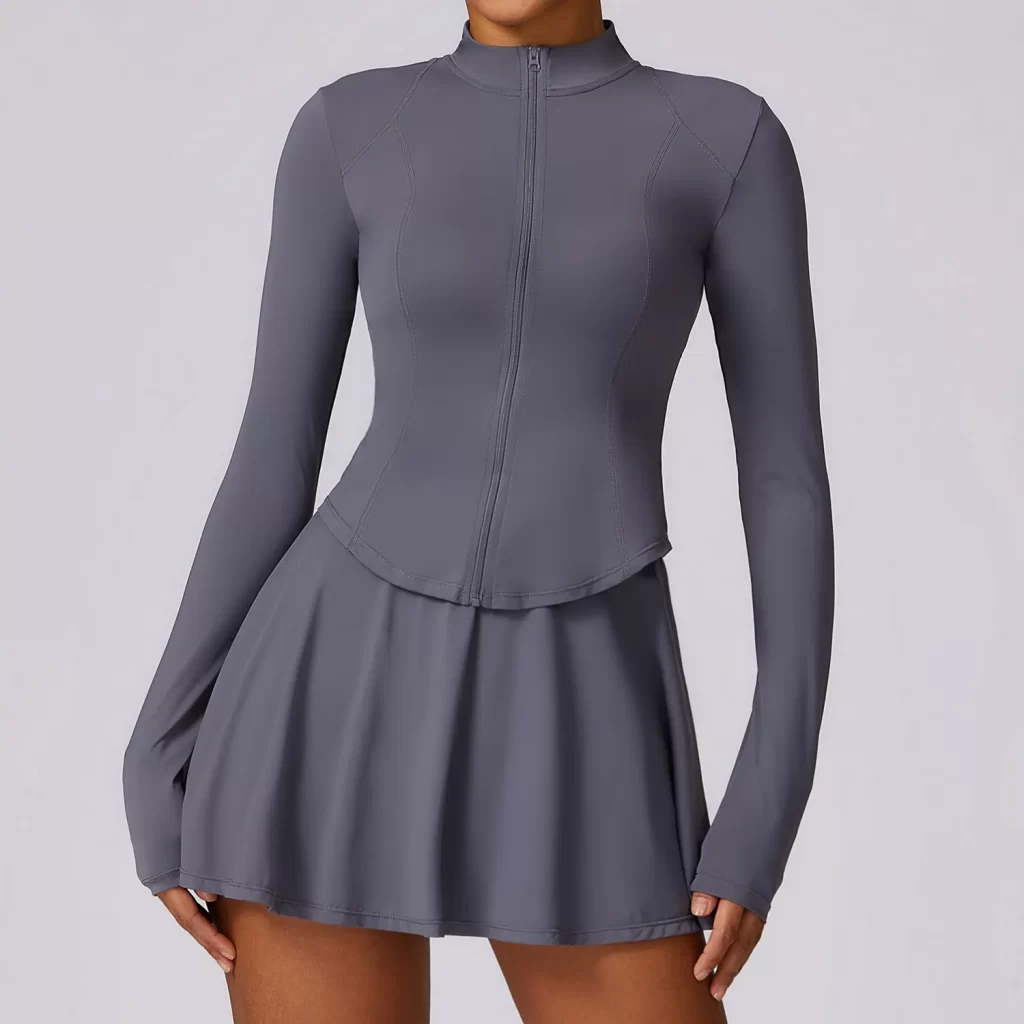 Women's Slim Fit Full Zip Workout Jackets Bulk Jackets Wholesale fitness clothing manufacturer exercise jacket women's lightweight athletic jacket