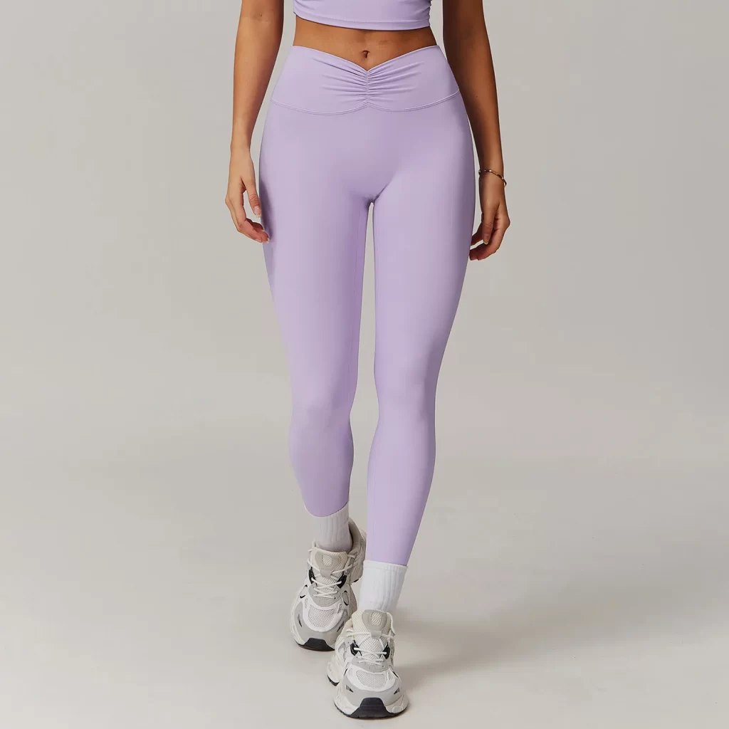 Wholesale V Shape High Waist Yoga Leggings Spark Workout Apparel tummy control pants clothing manufacturer private label