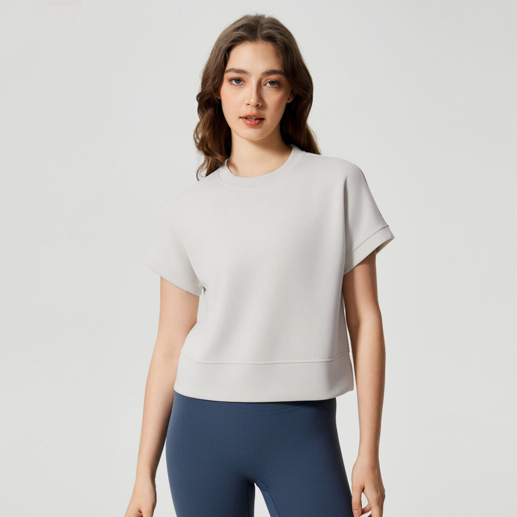 Custom Workout Shirt Short Sleeve T-Shirts for Women athletic apparel manufacturers