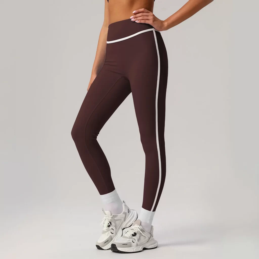 Contrast Colors High Waisted Leggings Tummy Control Yoga Pants