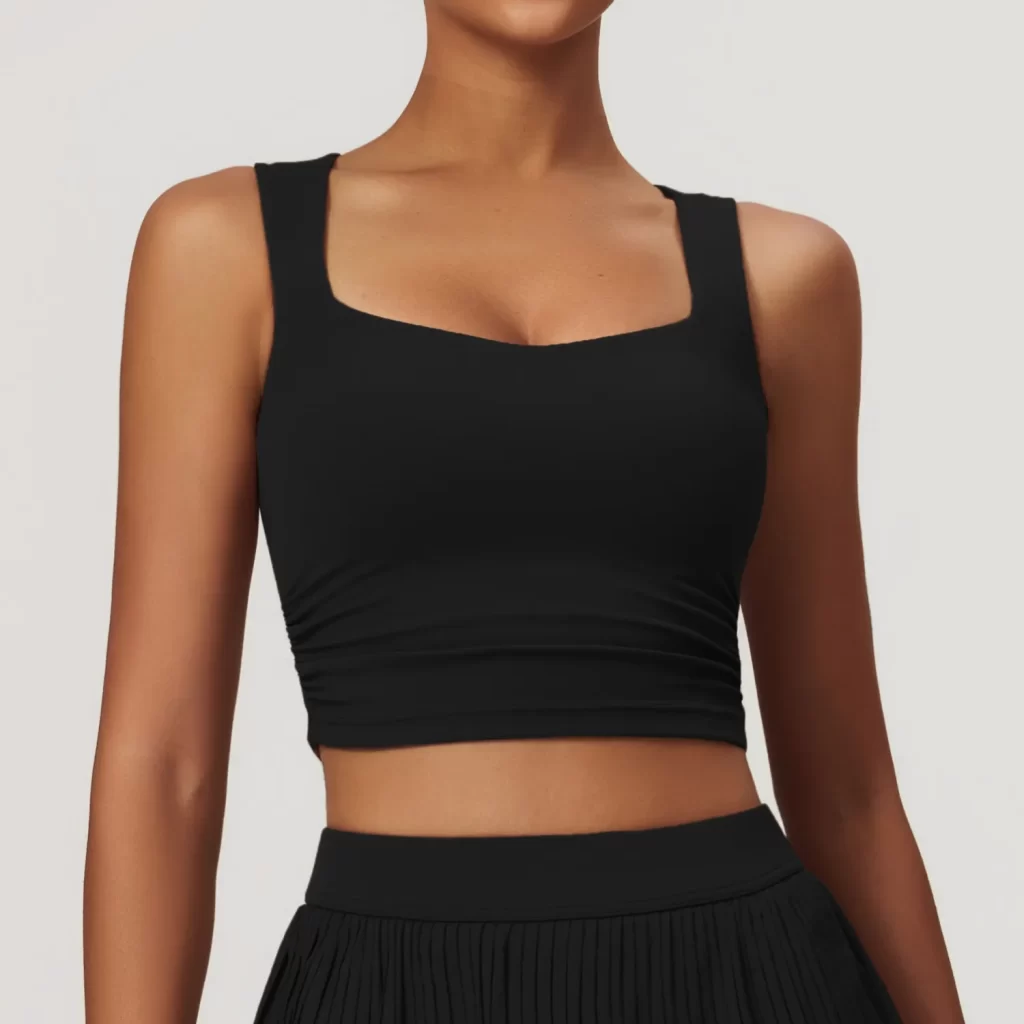 Custom Sports Bra Wholesale Fitness Square Neck Tank Top personalized sports bra gym clothes manufacturers